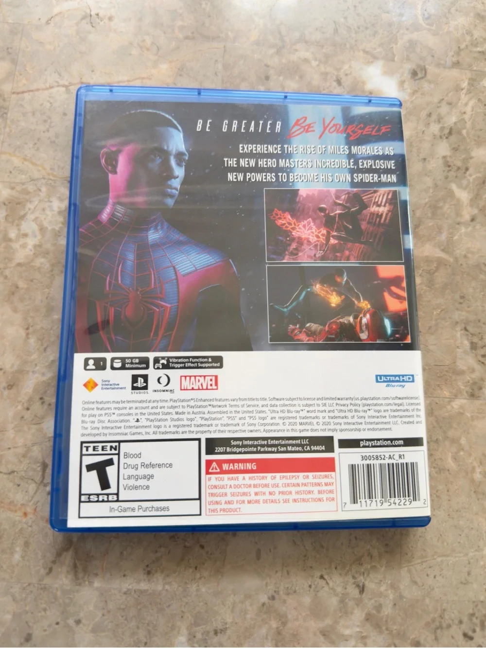Marvel Spider-Man Miles Morales PS5 Game - Black & Red Cover